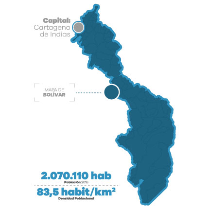 Mapa del departamento de Bolívar