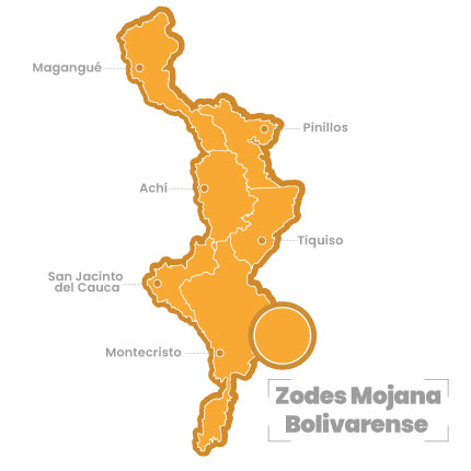 Mapa del Zodes Mojana Bolivarense