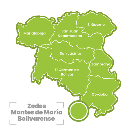 Mapa del Zodes Motes de María Bolivarense