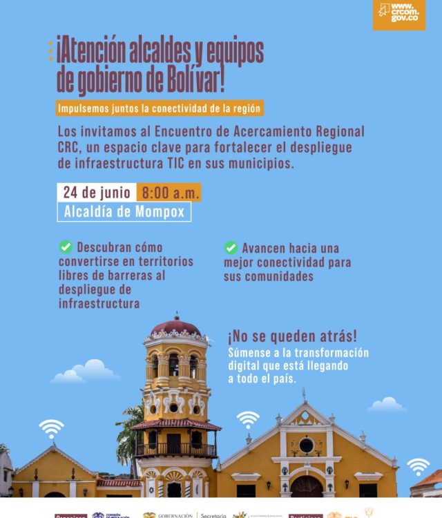 Invitación a Alcaldes y Equipos de Gobierno al Encuentro Acercamiento Regional CRC