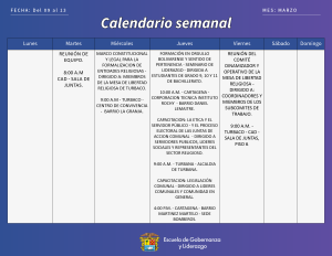 AGENDA ACTIVIDADES DEL 08 AL 13 DE MARZO DE 2026