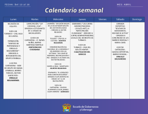 AGENDA ACTIVIDADES DEL 13 AL 18 DE ABRIL DE 2026