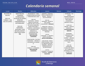 AGENDA ACTIVIDADES DE 04 AL 09 DE MAYO DE 2026