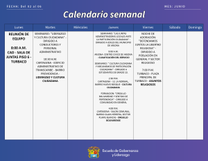 AGENDA ACTIVIDADES DE 02 AL 06 DE JUNIO DE 2026
